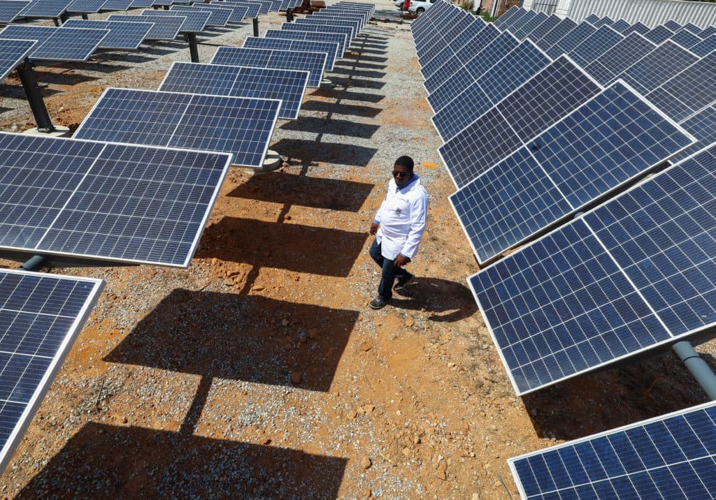 Solar panel manufacturing line with assembled modules