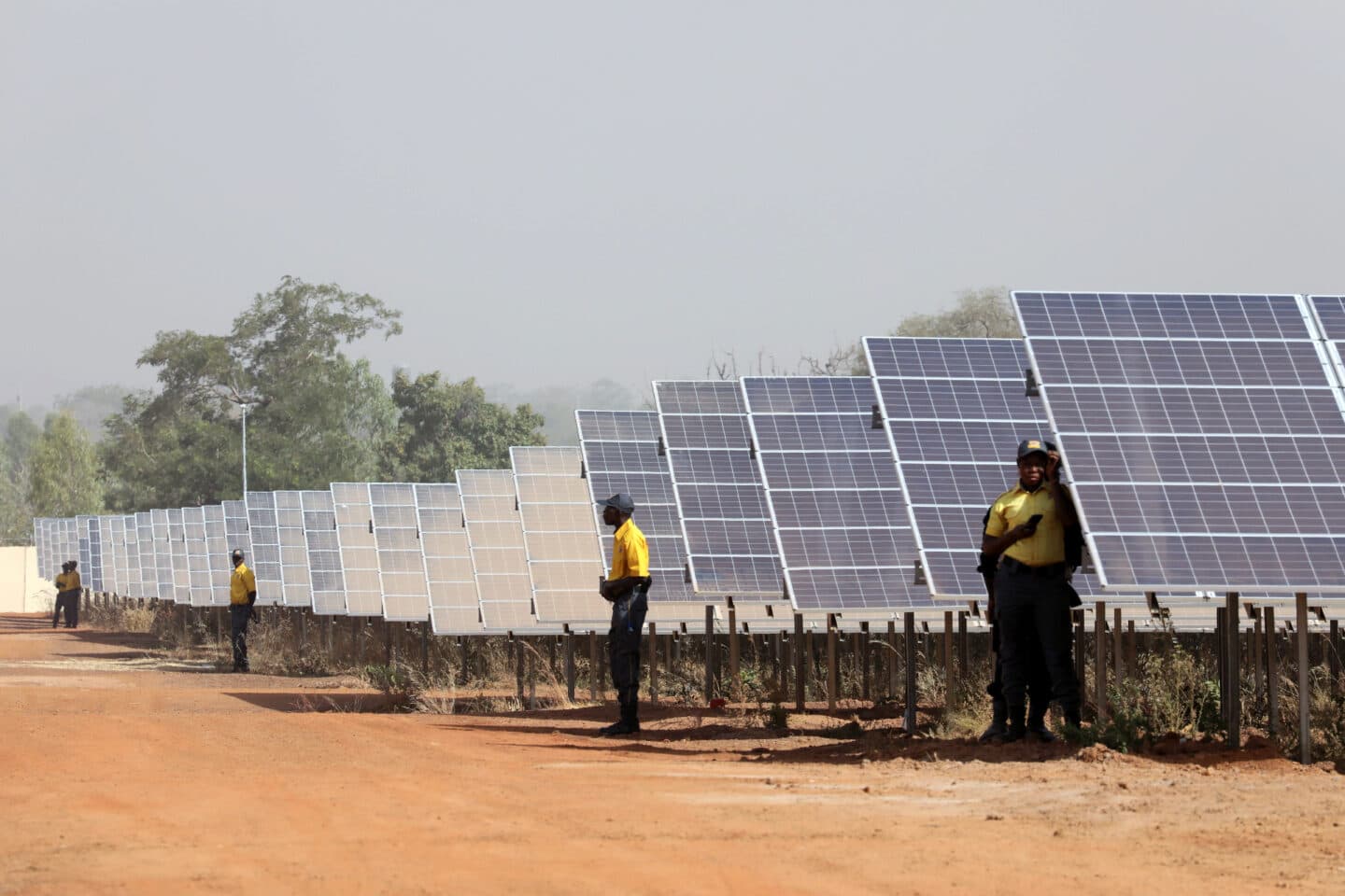 Engineer providing technical support for a solar system